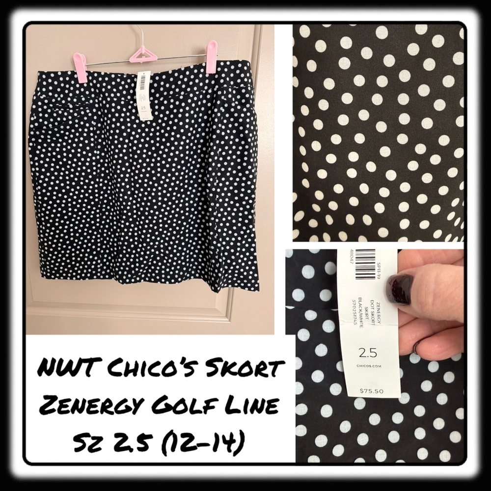 NWT Chicos Zenergy Skort Size 2.5 (equiv 12-14). Golf / tennis / pickleball